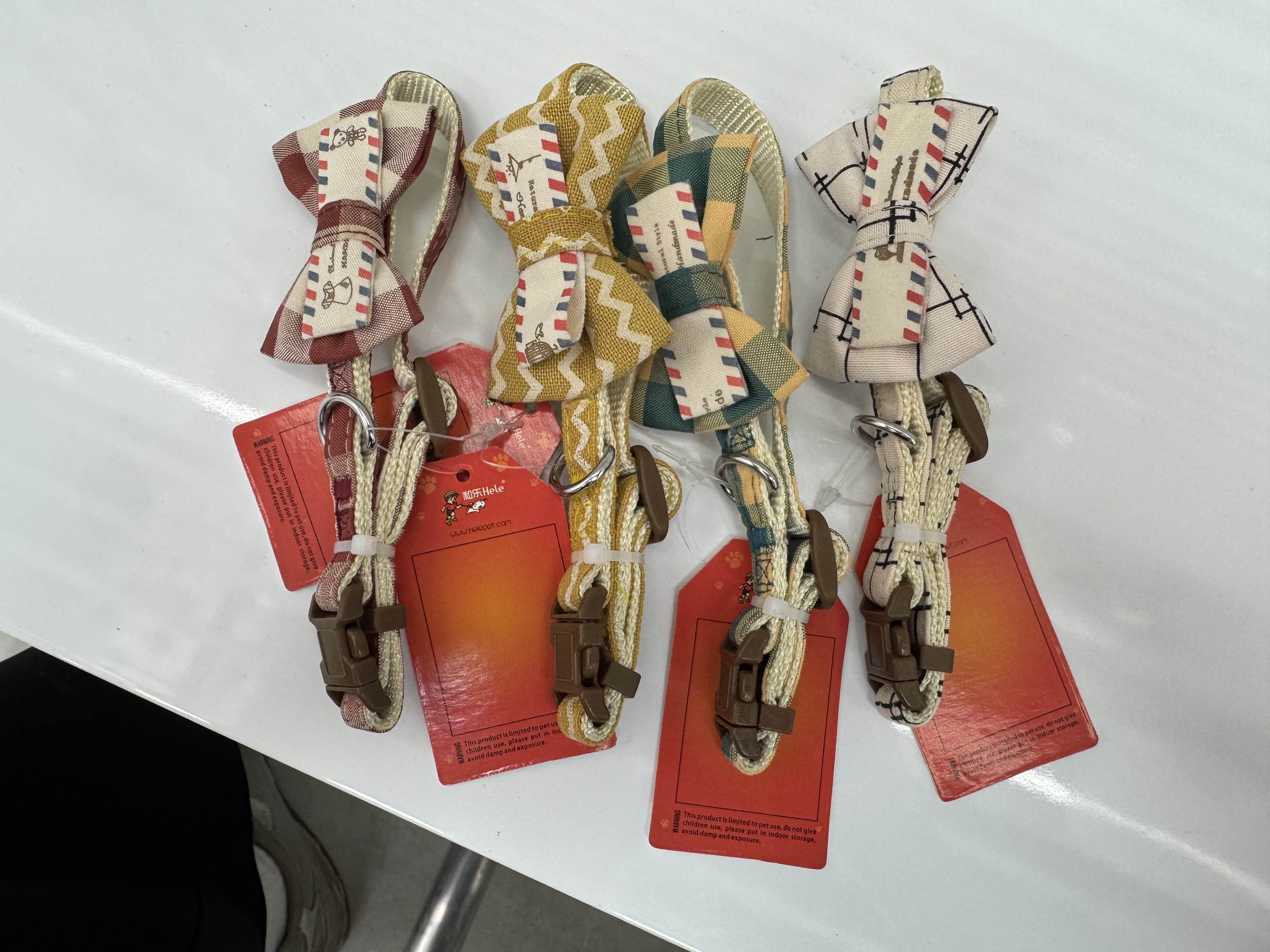 小号格子蝴蝶结项圈 | 小型犬幼犬萌趣百搭狗项圈 宠物项圈用品 项链宠物用品 宠物配饰 饰品宠物用品 宠物项圈