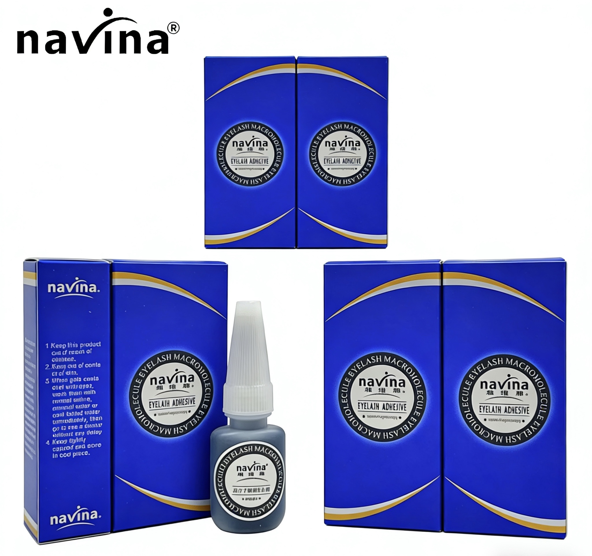navina Yaviya Blue Box Slow-Drying eyelash Extension Glue, eyelash planting glue, exclusively for export of false eyelashes Application Scenario