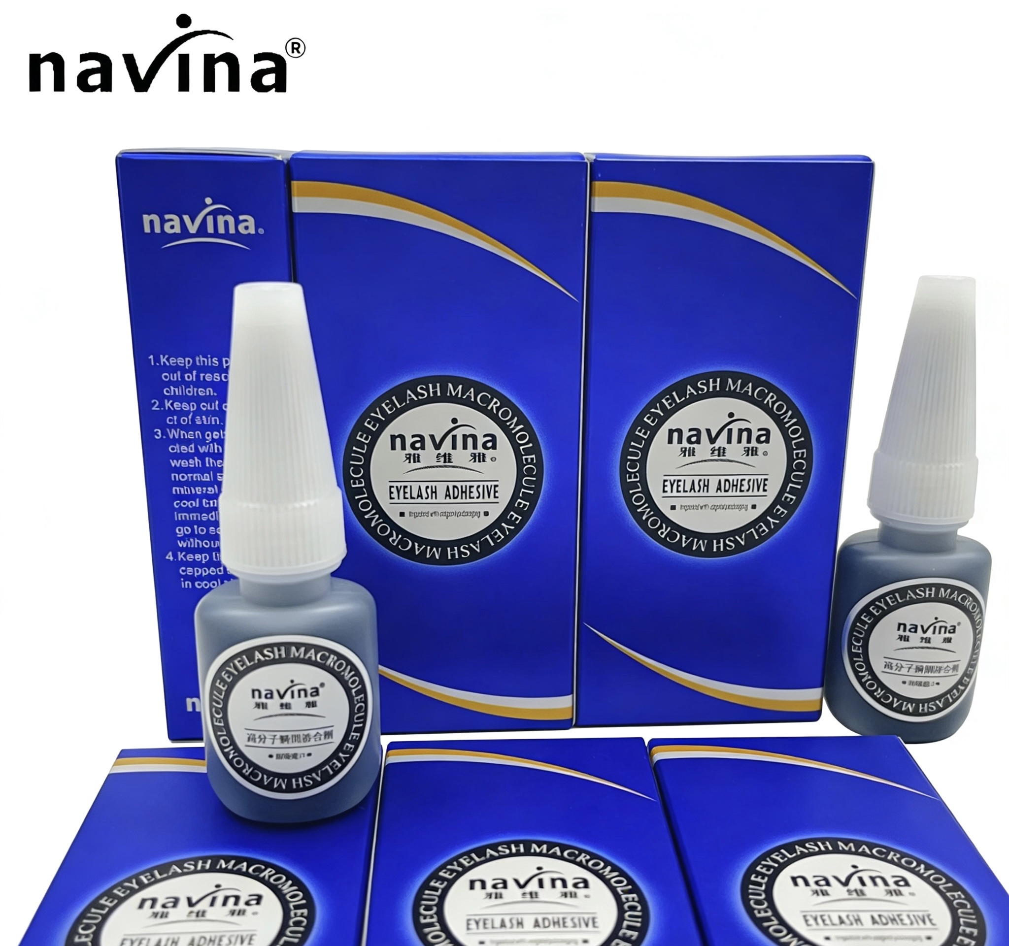 navina Yaviya Blue Box Slow-Drying eyelash Extension Glue, eyelash planting glue, exclusively for export of false eyelashes Specification image