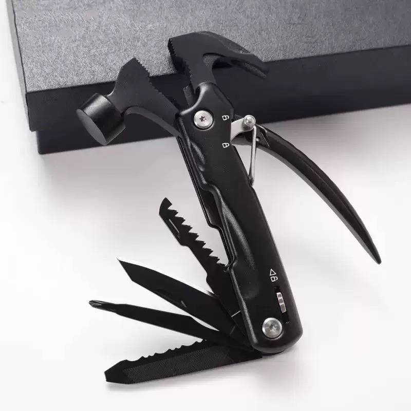 Wholesale of stainless steel horn hammers, multi-functional tools, pliers, hammers, portable tools for outdoor camping, and hammer belts detail image 2
