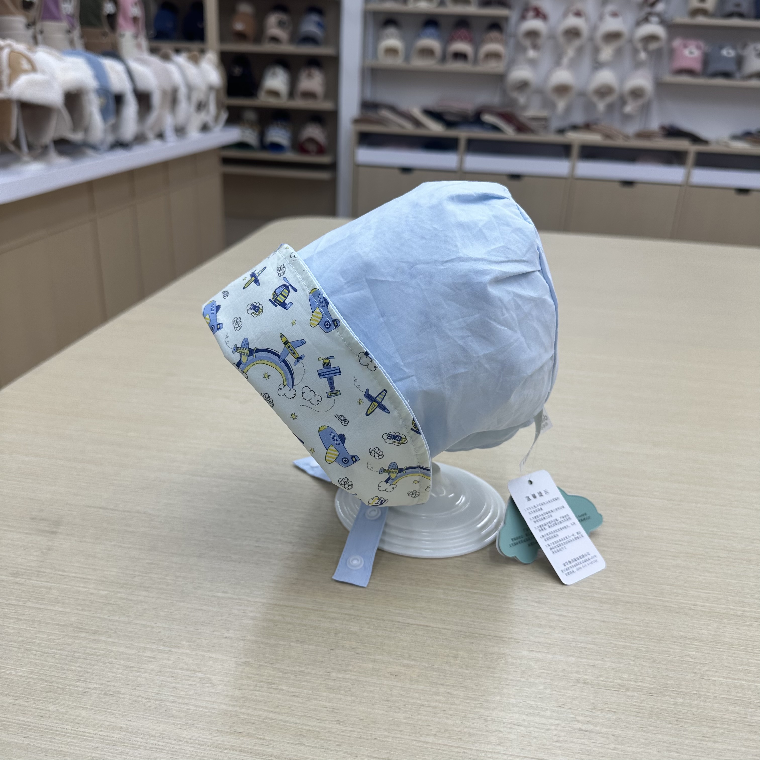 适合6-12岁婴儿帽夏季防晒帽双面花色帽