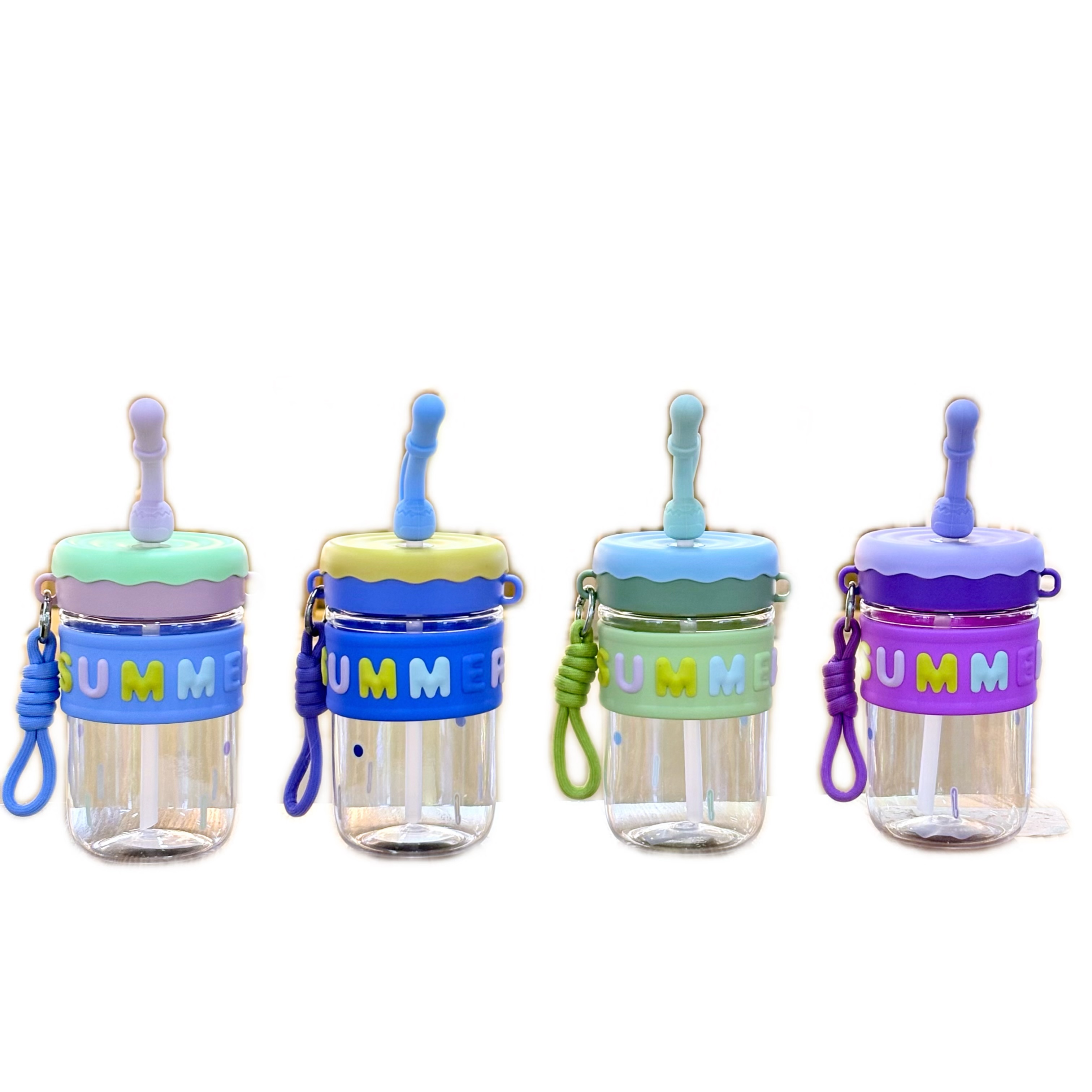 Niche high-temperature resistant plastic cups, portable and easy-to-use cups, male and female student straw cups, heat-resistant water cups, 500ML, 2701-572Q /Q Item Picture