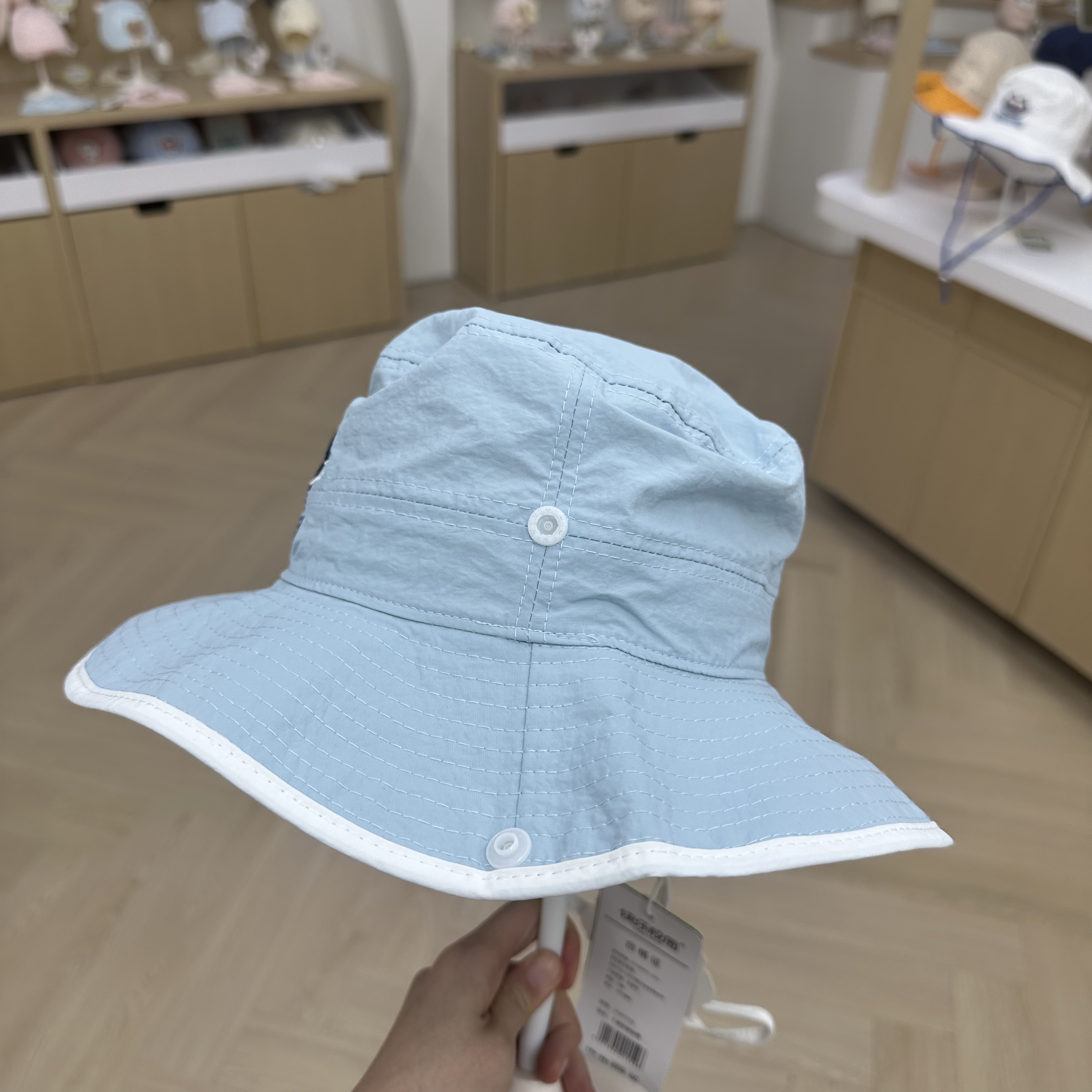 Wide-brimmed fisherman hats, children's hats and sun protection hats suitable for children aged 2 to 8 in summer Specification drawing