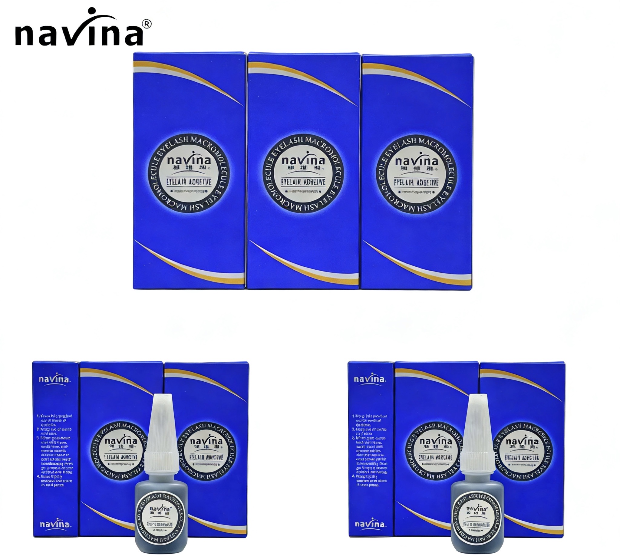 navina Yaviya Blue Box Slow-Drying eyelash Extension Glue, eyelash planting glue, exclusively for export of false eyelashes Item Picture