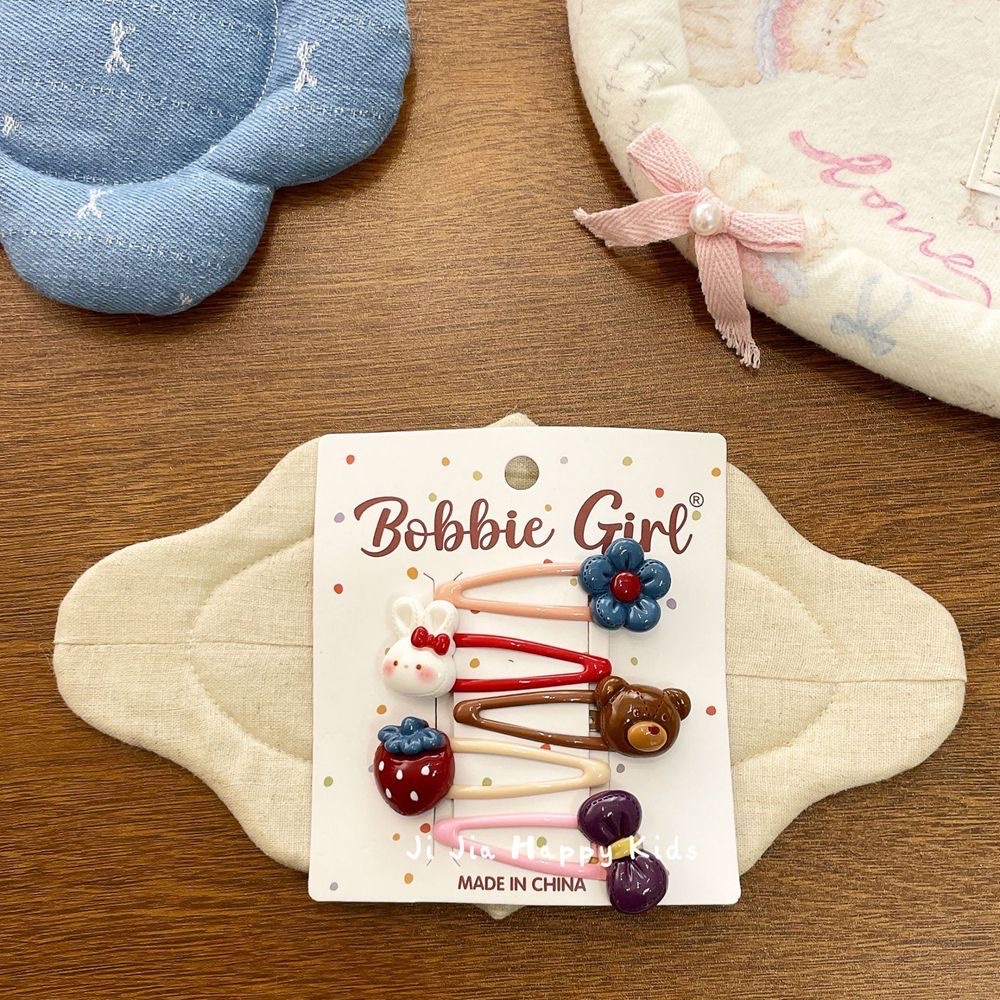 韩版新款卡通小动物发夹BB夹可爱小猫兔子小女孩侧边夹儿童刘海夹