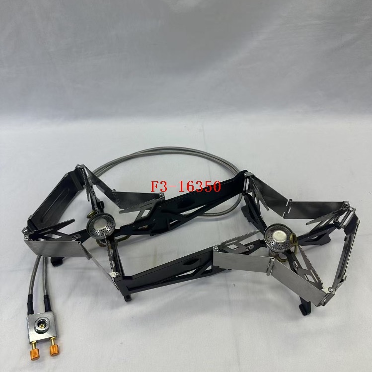New folding card stove, portable folding outdoor card type, beautiful and durable, double-head outdoor camping special source factory, source factory Item Picture