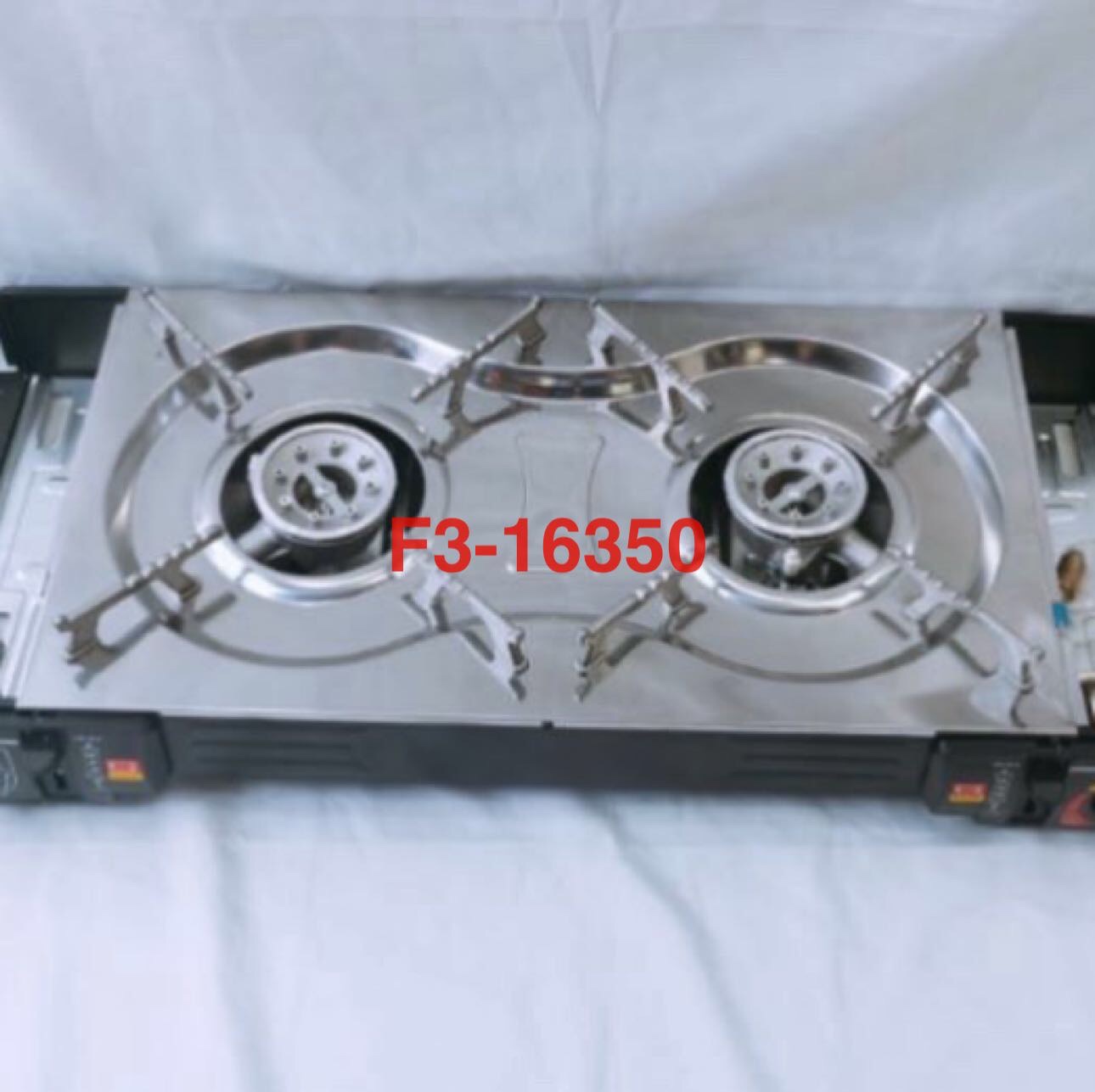 专供出口 便捷式双灶卡式炉 不锈钢面卡式炉    家庭野营都方便细节图