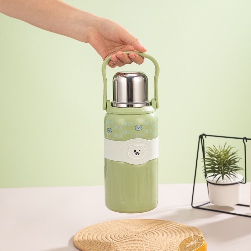 Kola Bear Cartoon Portable Large Capacity 316 tea brewing stainless Steel insulated outdoor handle pot, milk mixing pot, other 1000ML KY-83-692YB details Picture