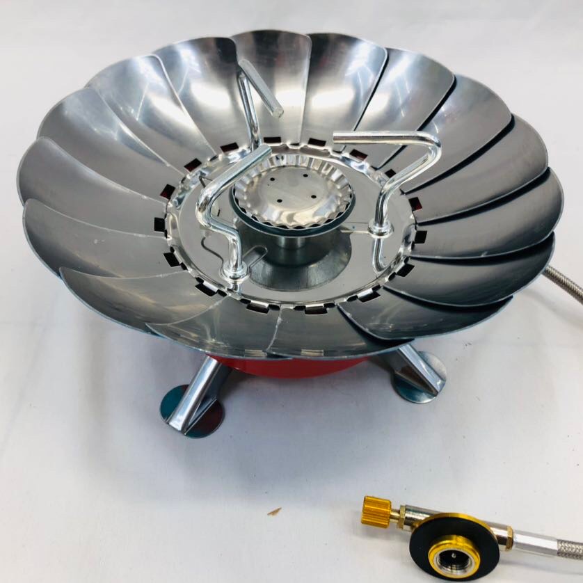 Large outdoor lotus stove, compact and convenient, windproof with feet design for greater stability, long rubber hose for safety, source factory, source factory Item Picture