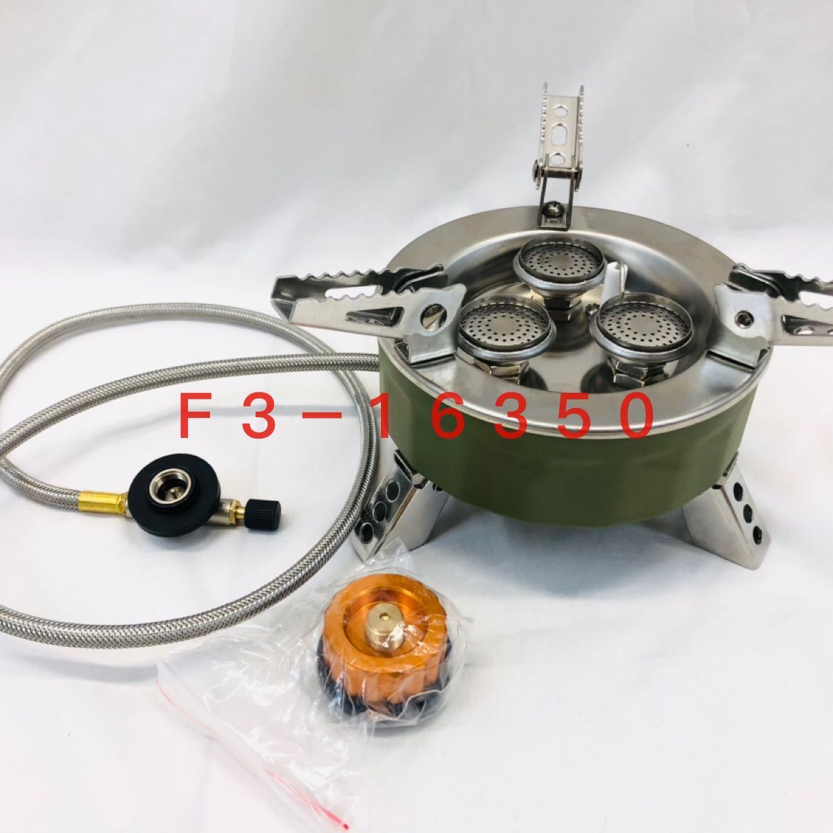 户外便携式三芯猛火炉灶露营自驾游燃气炉具野炊野营瓦斯三头炉子白底实物图