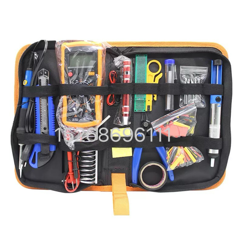 Adjustable temperature soldering iron 60W household repair electric soldering iron, European standard 220V electric soldering pen tool kit, 80W power Item Picture