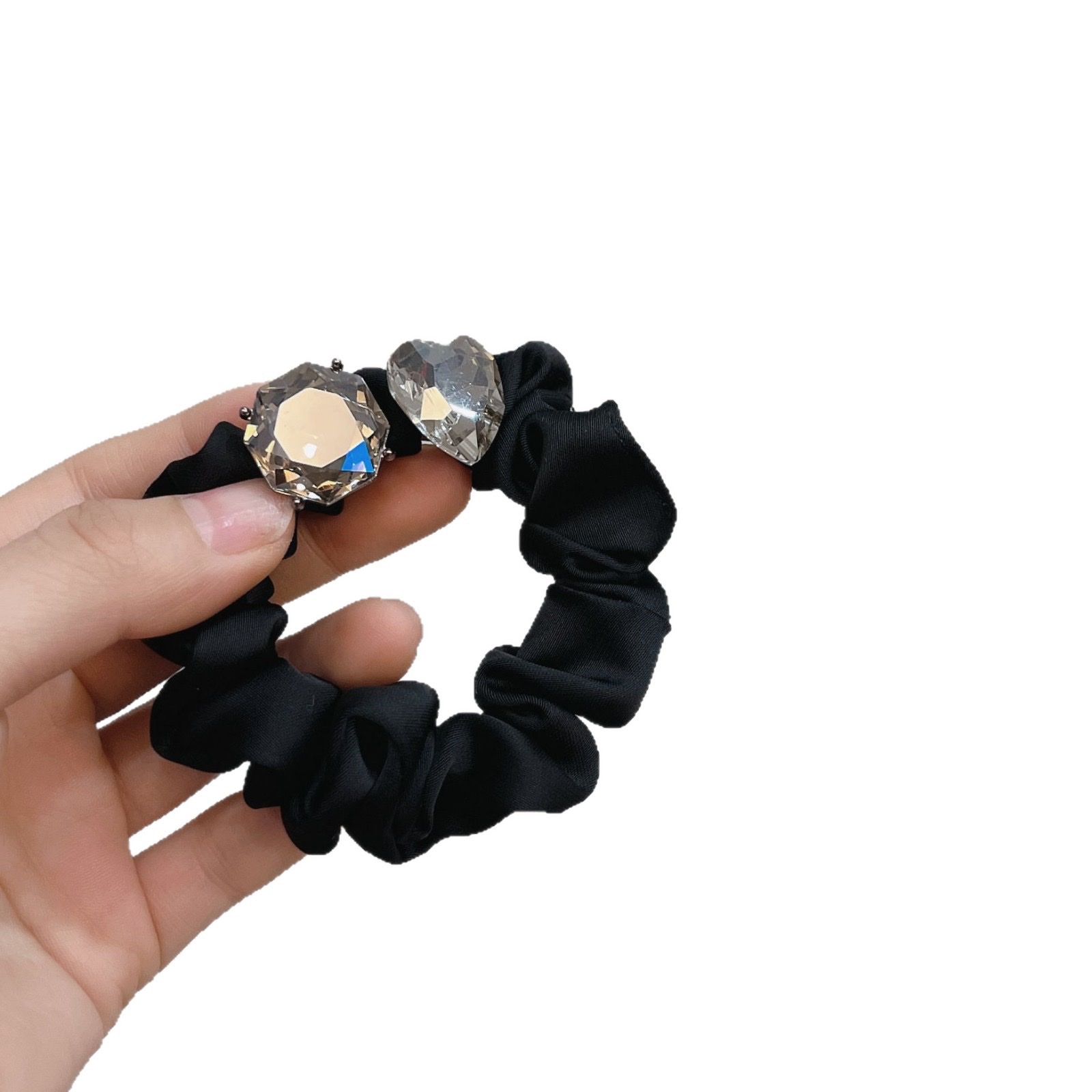 精致新款水钻发圈女气质百搭马尾扎丸子头皮筋高弹力简约发绳头饰 详情图5