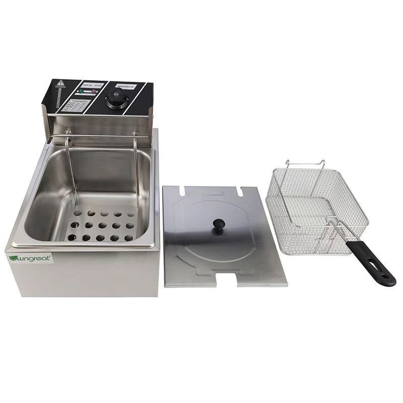 Commercial electric fryer, fried dough stick machine, large capacity for frying skewers and chicken legs, stainless steel thickened, commercial and household LF-098 details Picture