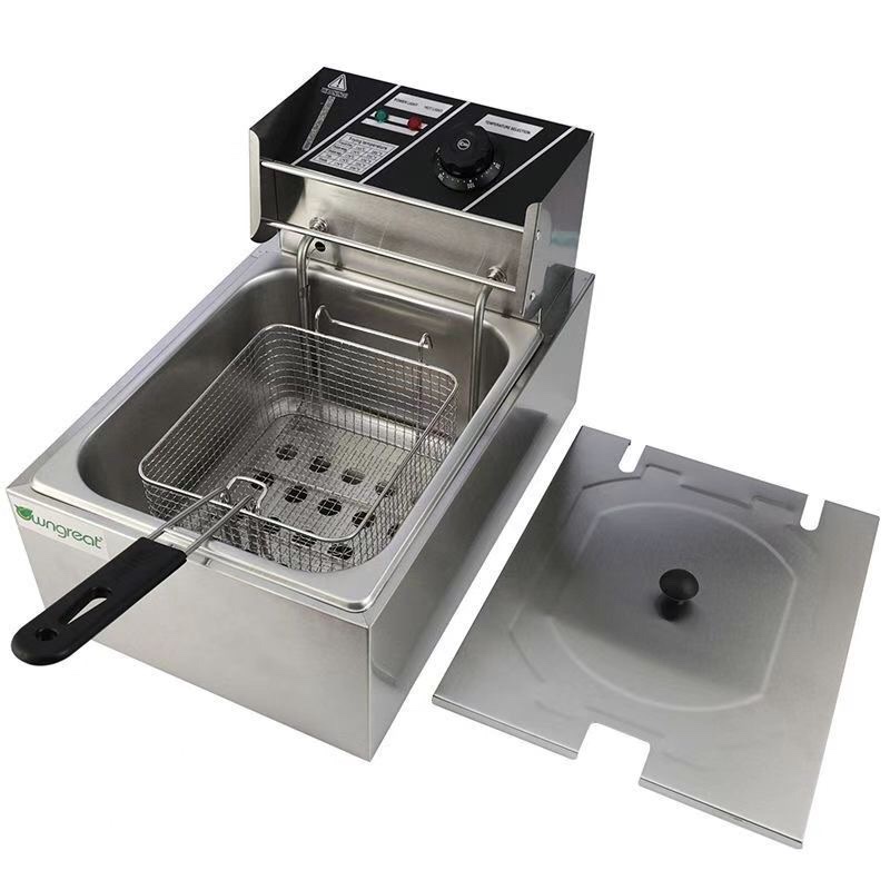 Commercial electric fryer, fried dough stick machine, large capacity for frying skewers and chicken legs, stainless steel thickened, commercial and household LF-098