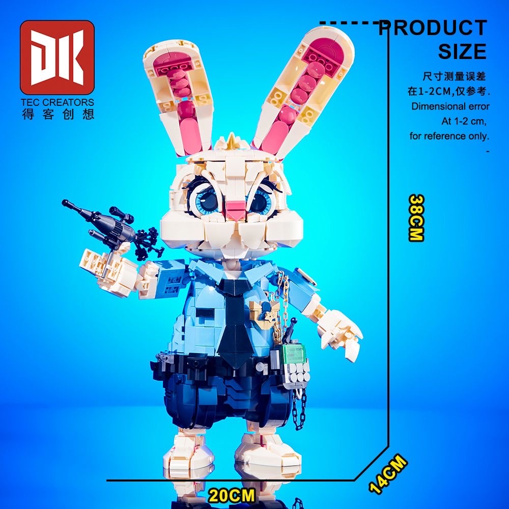 Domestic small building blocks police Judy Rabbit Small Dance Square head assembly puzzle rabbit gift detail image 5