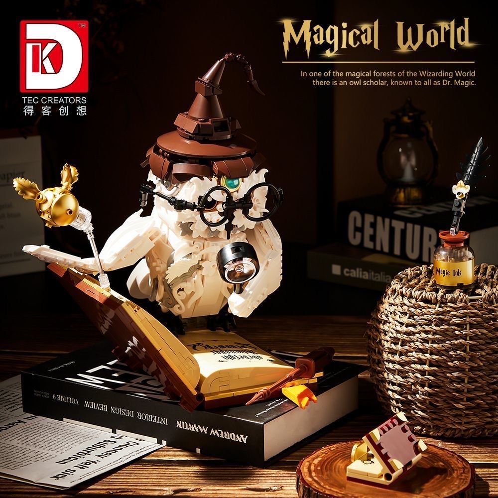 Deke DK7037 Doctor of Magic Owl Model Decoration Puzzle Building Block Toy Creative Christmas Gift Specification image