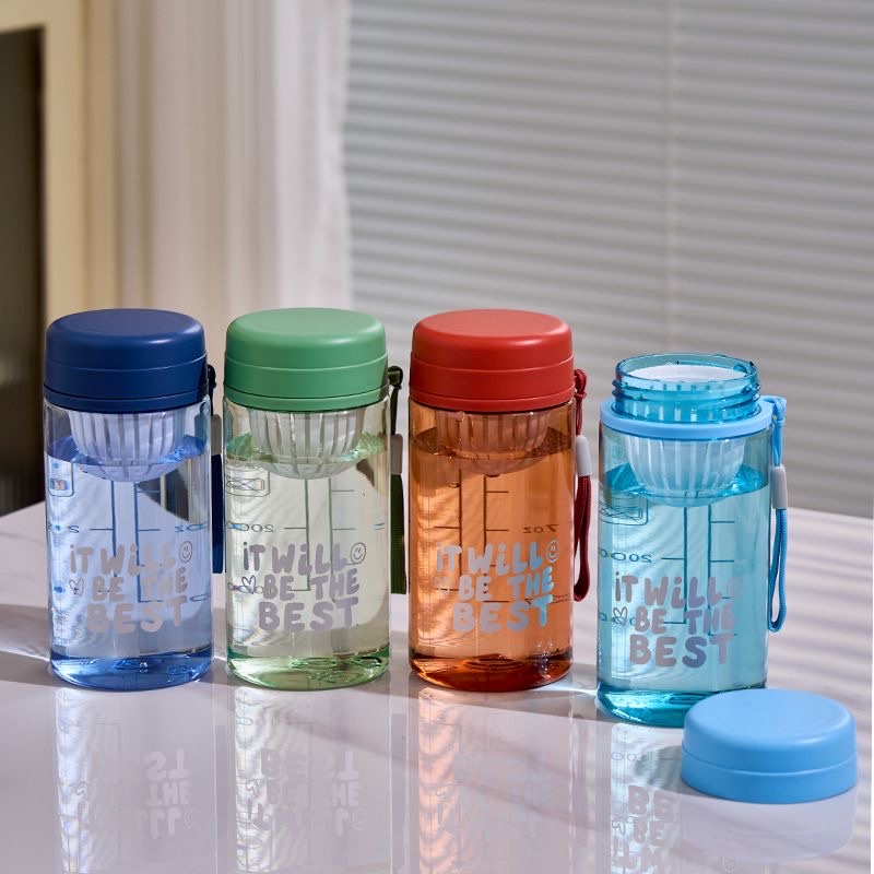 Ins-style high-temperature resistant portable cup, high appearance level, plastic cup for going out, portable and simple student water cup, men's and women's pocket cups, other 450ML, TY-0117-493S /L full figure
