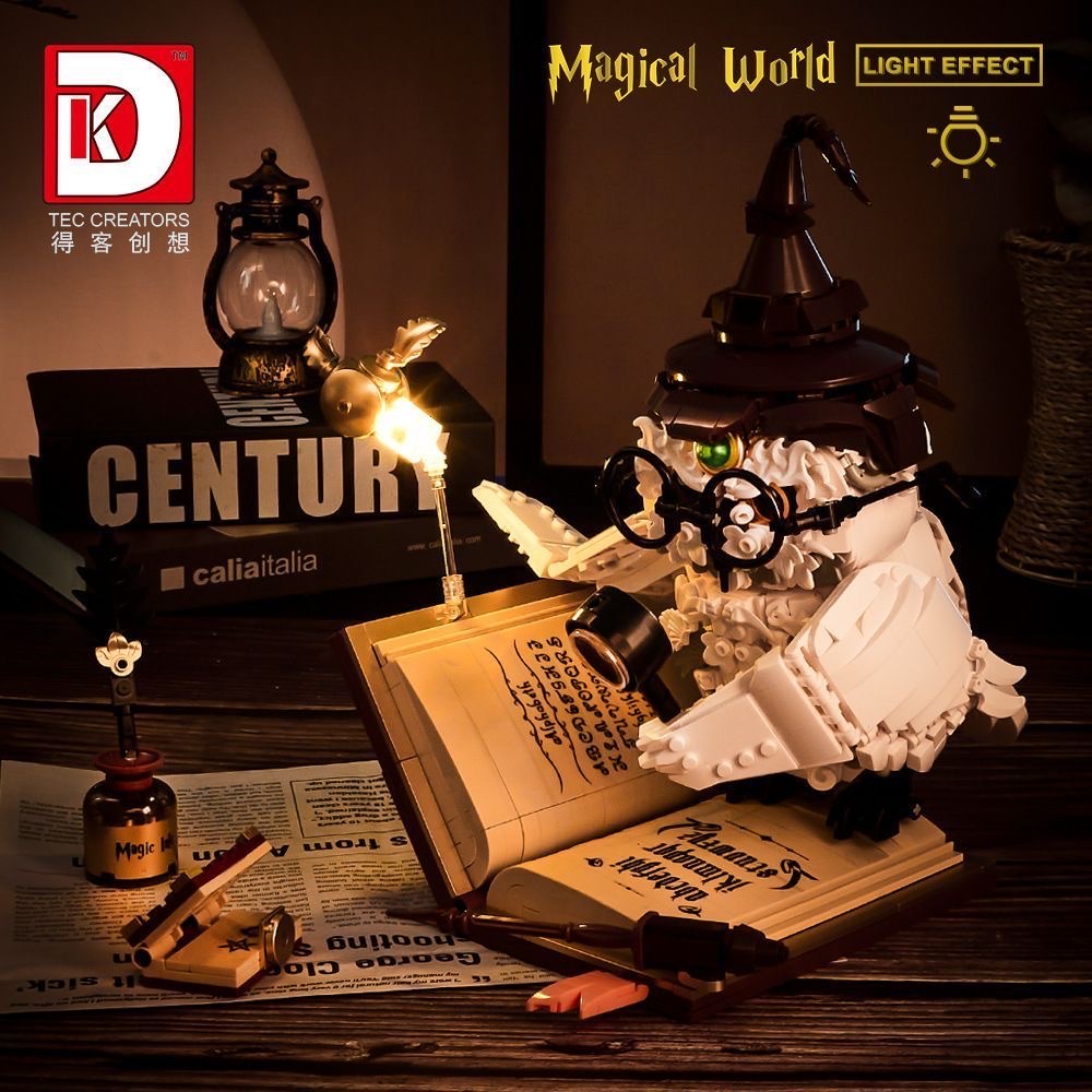 Deke DK7037 Doctor of Magic Owl Model Decoration Puzzle Building Block Toy Creative Christmas Gift detail image 1