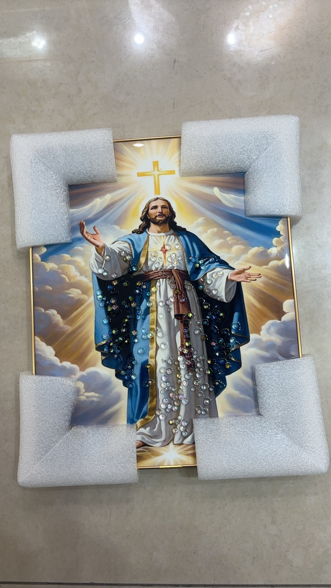 铝合金晶瓷晶钻画耶稣定制摆件摆件艺饰配件