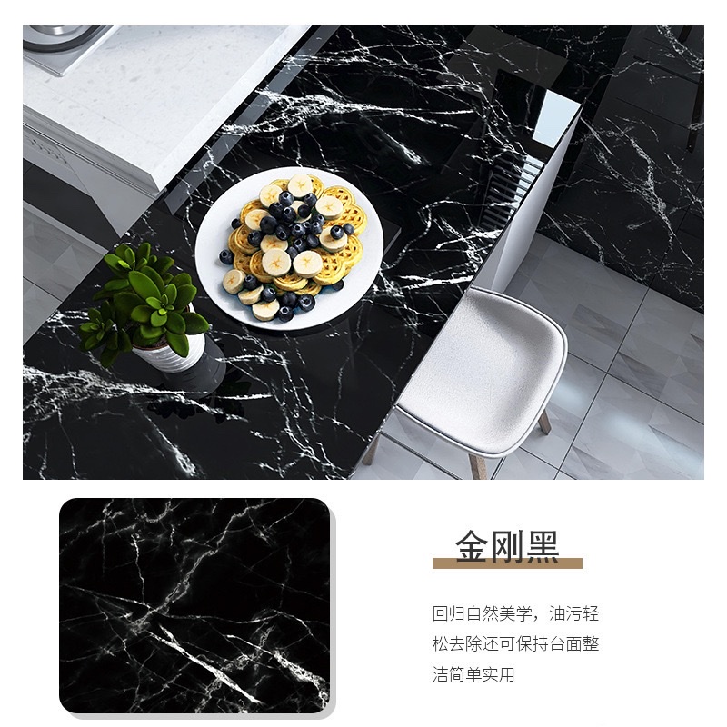 跨境厨房贴纸防水防油大理石具贴膜自粘防水防油瓷砖灶台厨房贴纸详情图13
