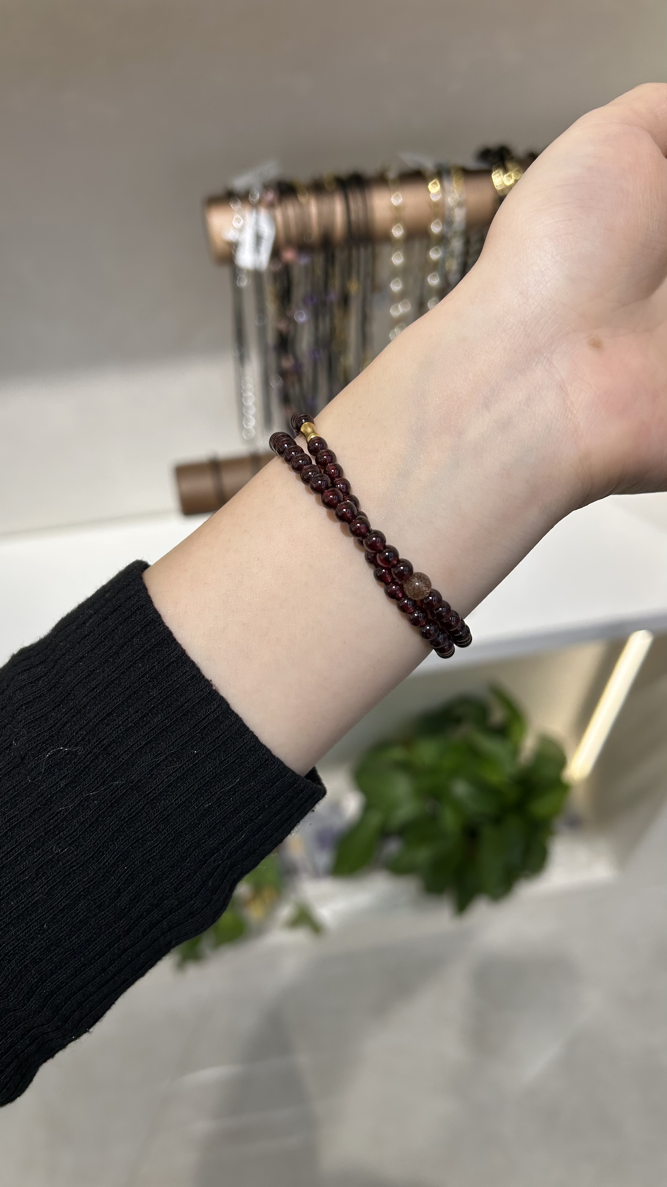 简约新款百搭手串紫金鼠星月菩提合香手串紫色玛瑙水晶叠戴小水晶男女平平安安
