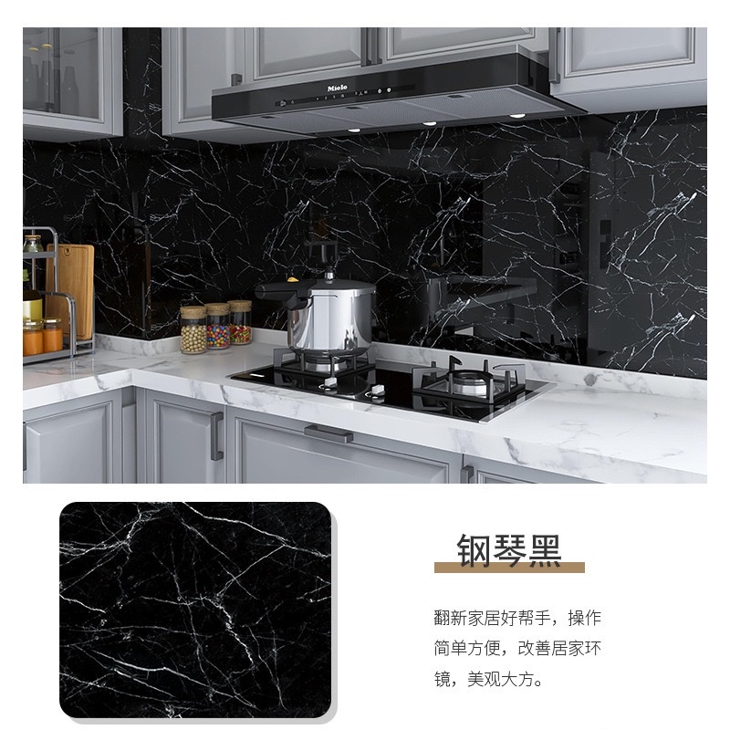 跨境厨房贴纸防水防油大理石具贴膜自粘防水防油瓷砖灶台厨房贴纸详情图16