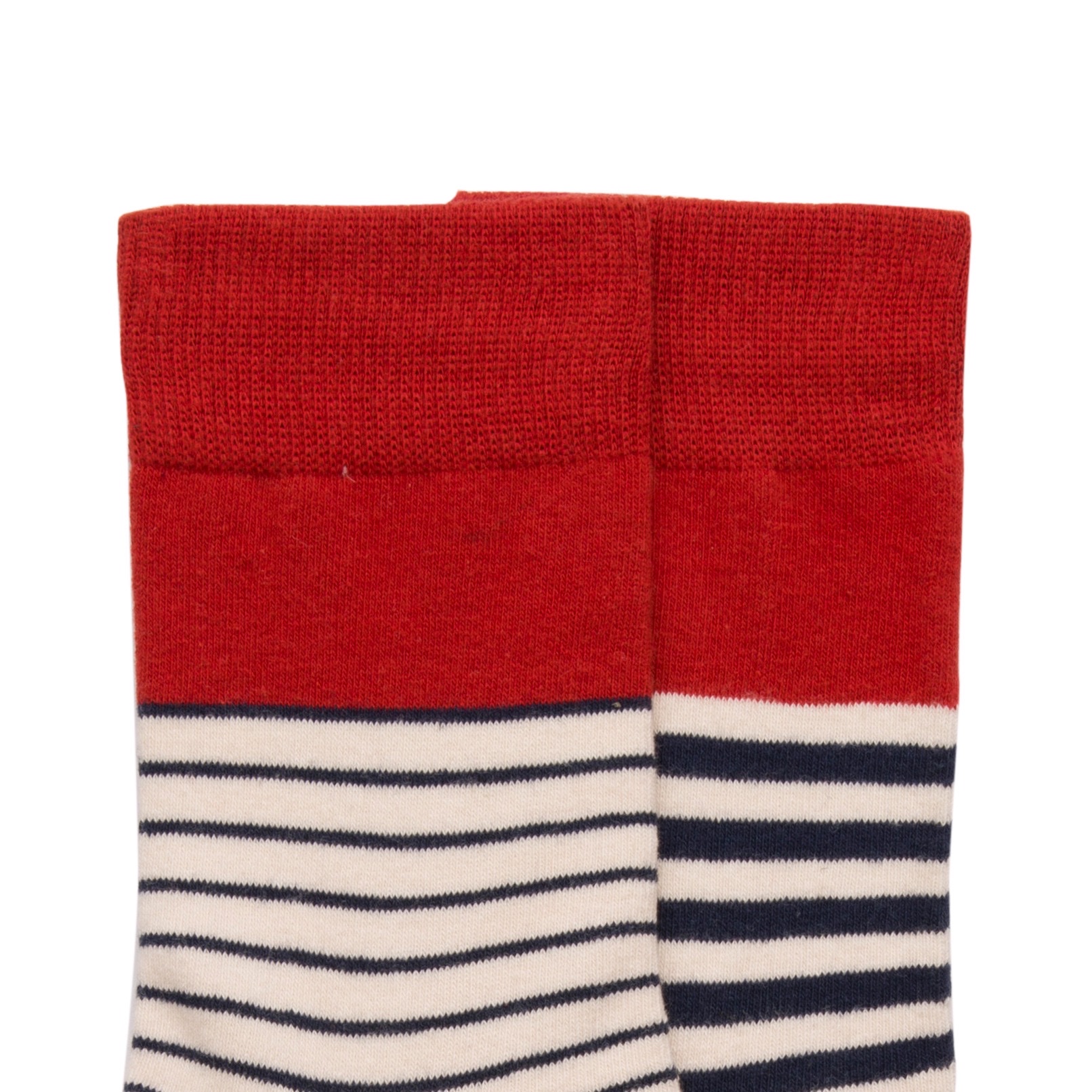 Cotton Spirit Couple's Striped AB cotton socks, thick and thin striped color-matched yin-yang socks, unisex socks detail image 4