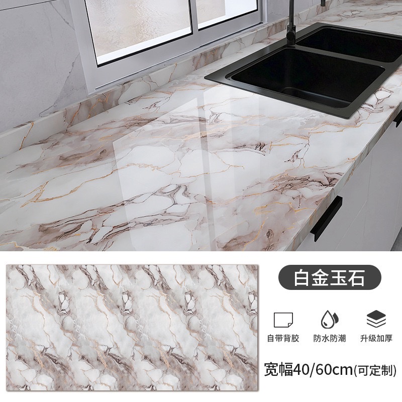 跨境厨房贴纸防水防油大理石具贴膜自粘防水防油瓷砖灶台厨房贴纸详情图7