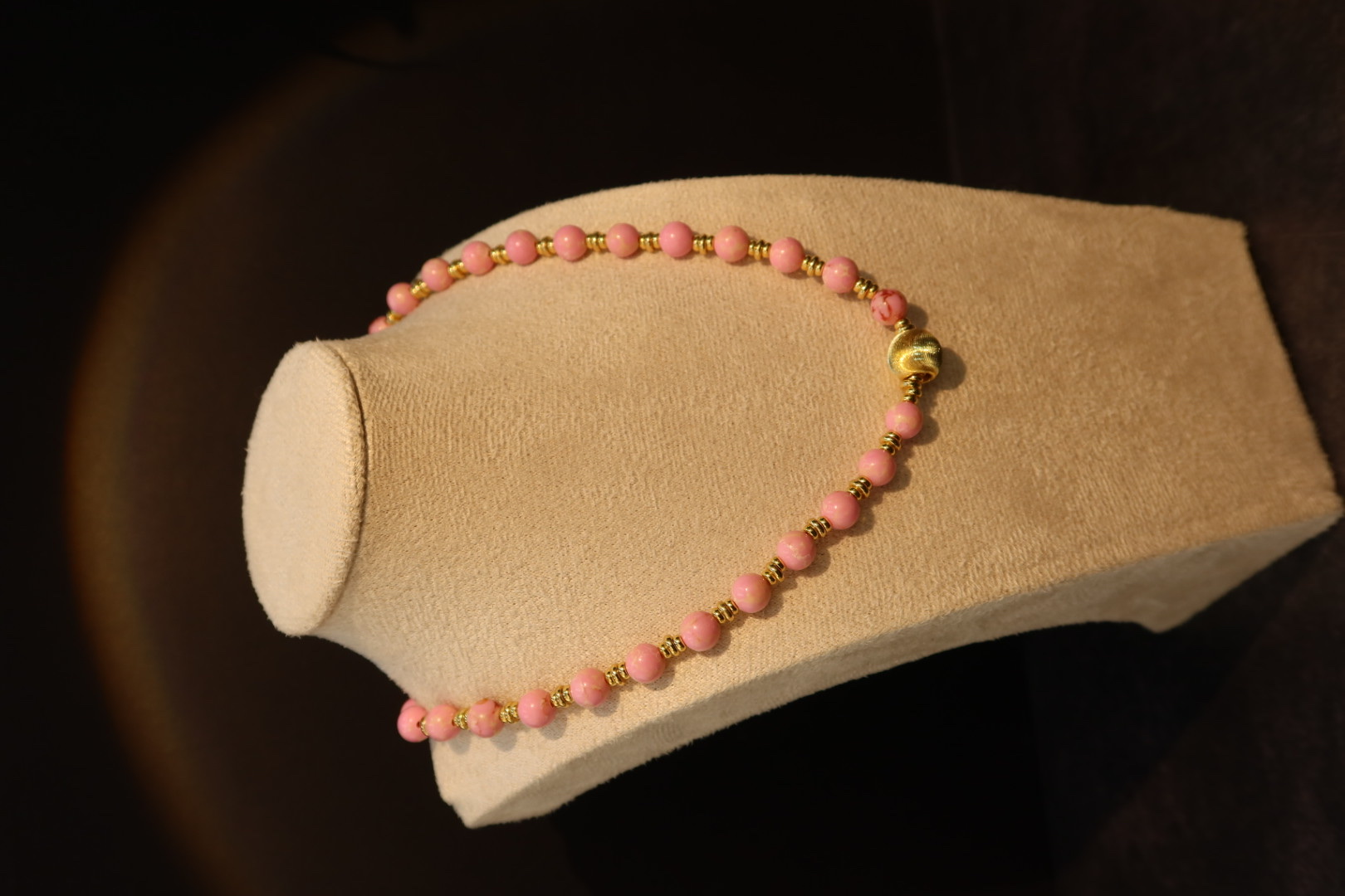 新款粉色复古多巴胺装饰品毛衣链天然石项链钢丝项圈详情图3