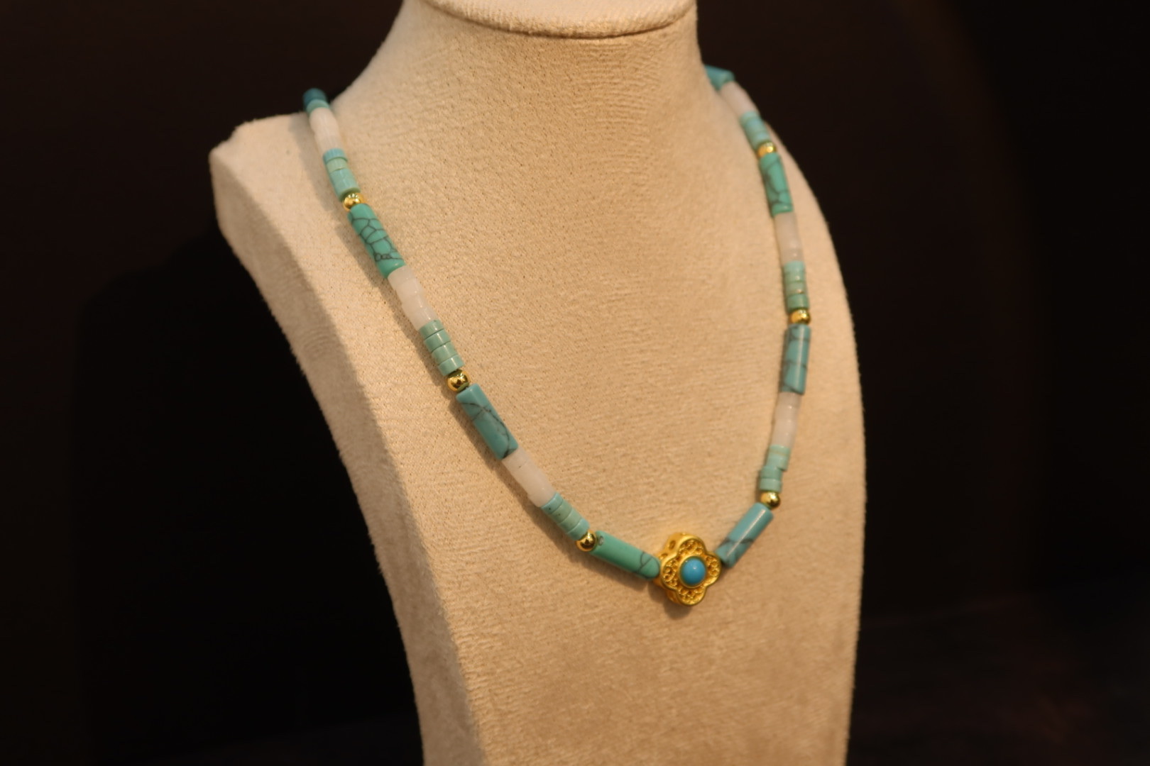 新款百搭项链珍珠天然石项链银饰珍珠项链时尚百搭毛衣链详情图2