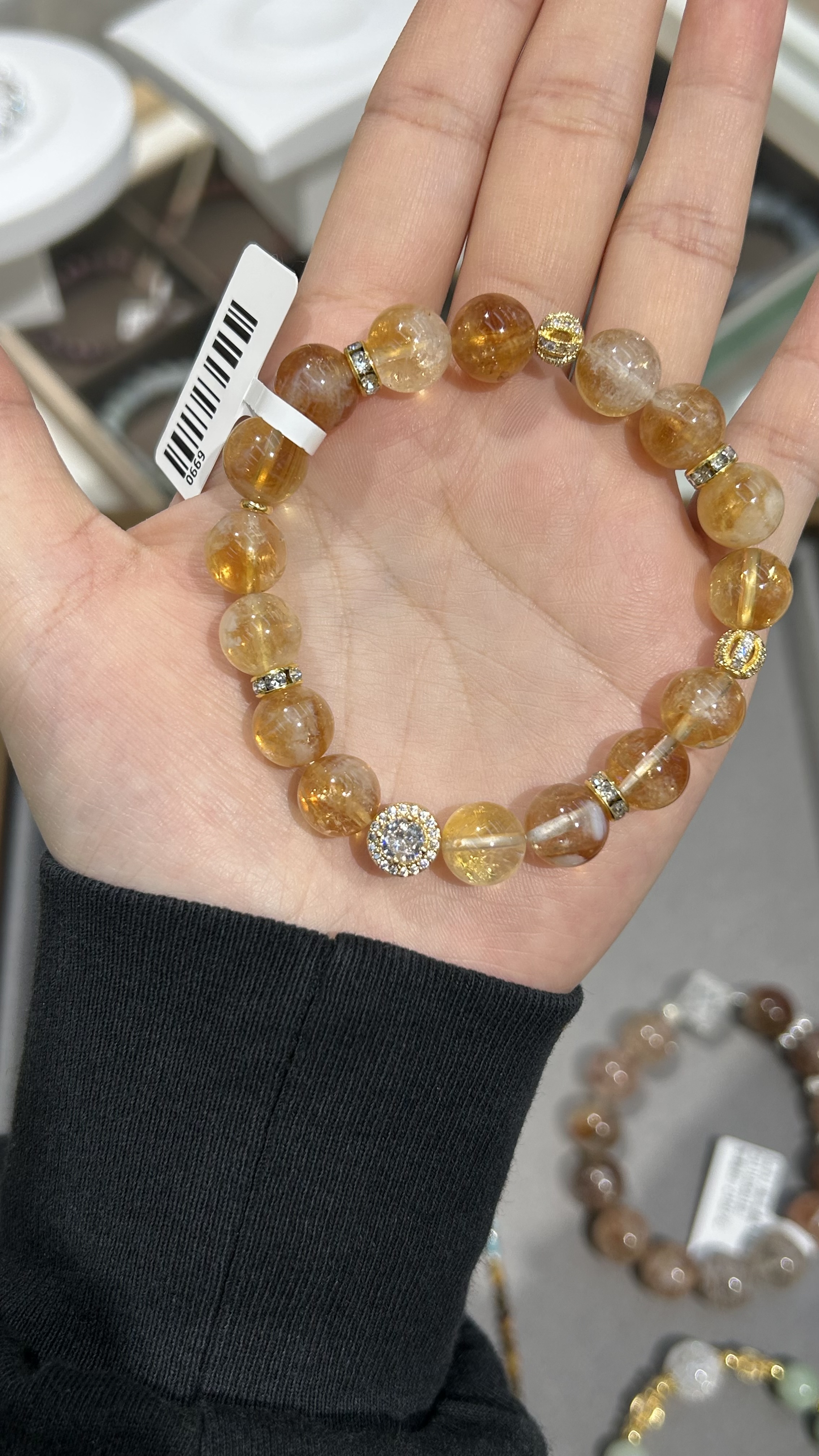 新款黄色水晶合香手串星月菩提紫金鼠手串裂纹黄眼石四季男女装饰网红款