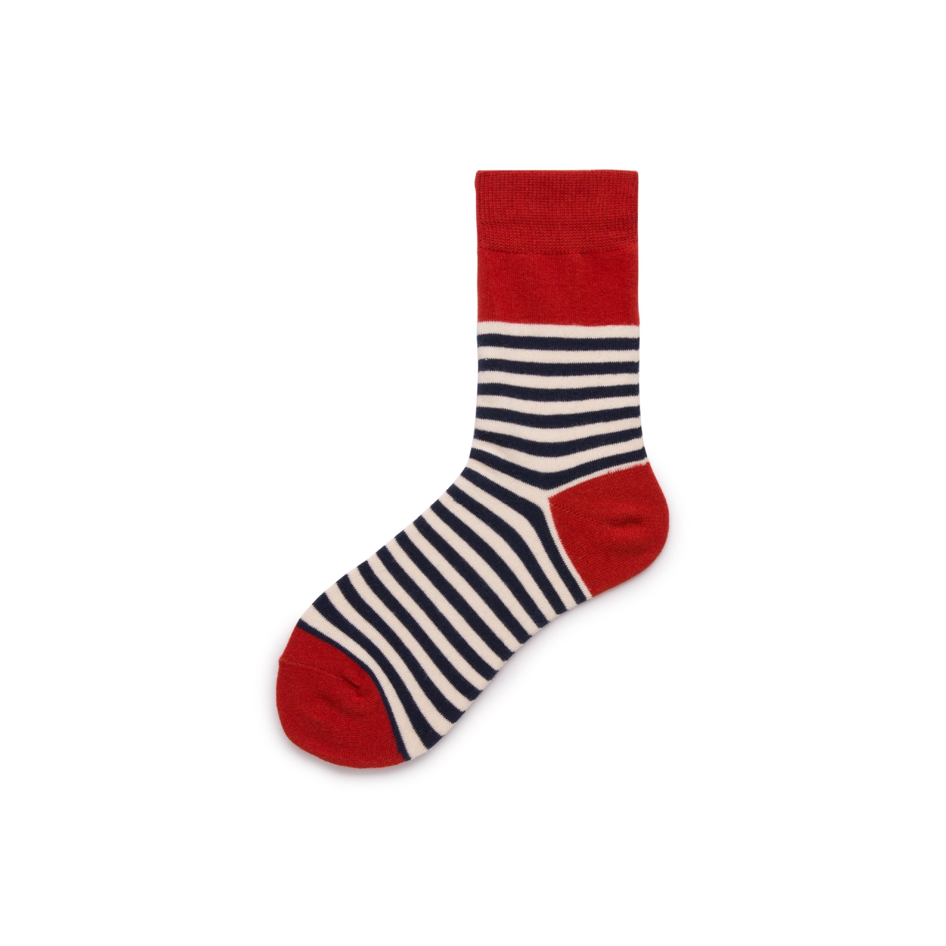 Cotton Spirit Couple's Striped AB cotton socks, thick and thin striped color-matched yin-yang socks, unisex socks detail image 3