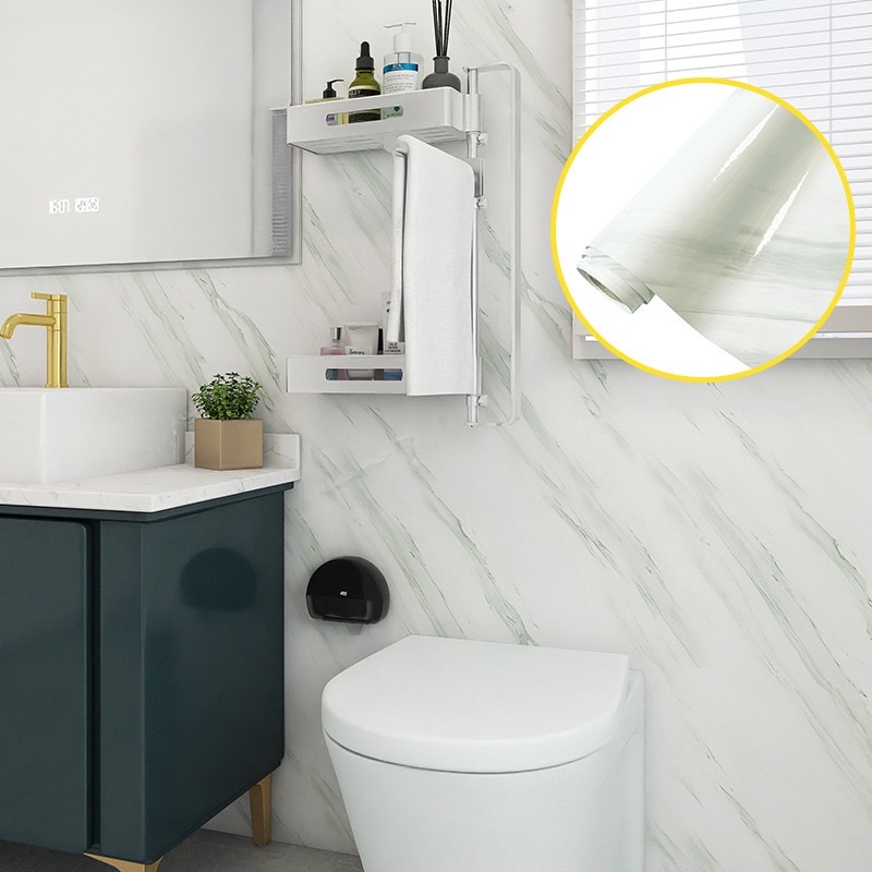 Cross-border kitchen stickers waterproof and oil-proof marble furniture film self-adhesive waterproof and oil-proof tile stove kitchen stickers Specification image