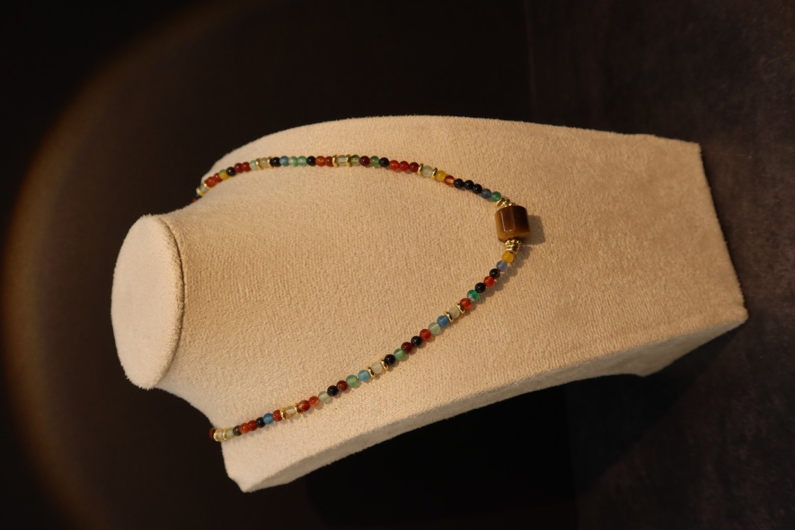 新款百搭彩色多巴胺珠子琉璃水晶毛衣链项链产品图