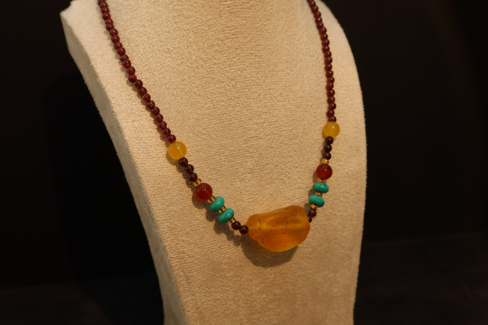 新款百搭彩色多巴胺珠子琉璃水晶毛衣链项链详情图4