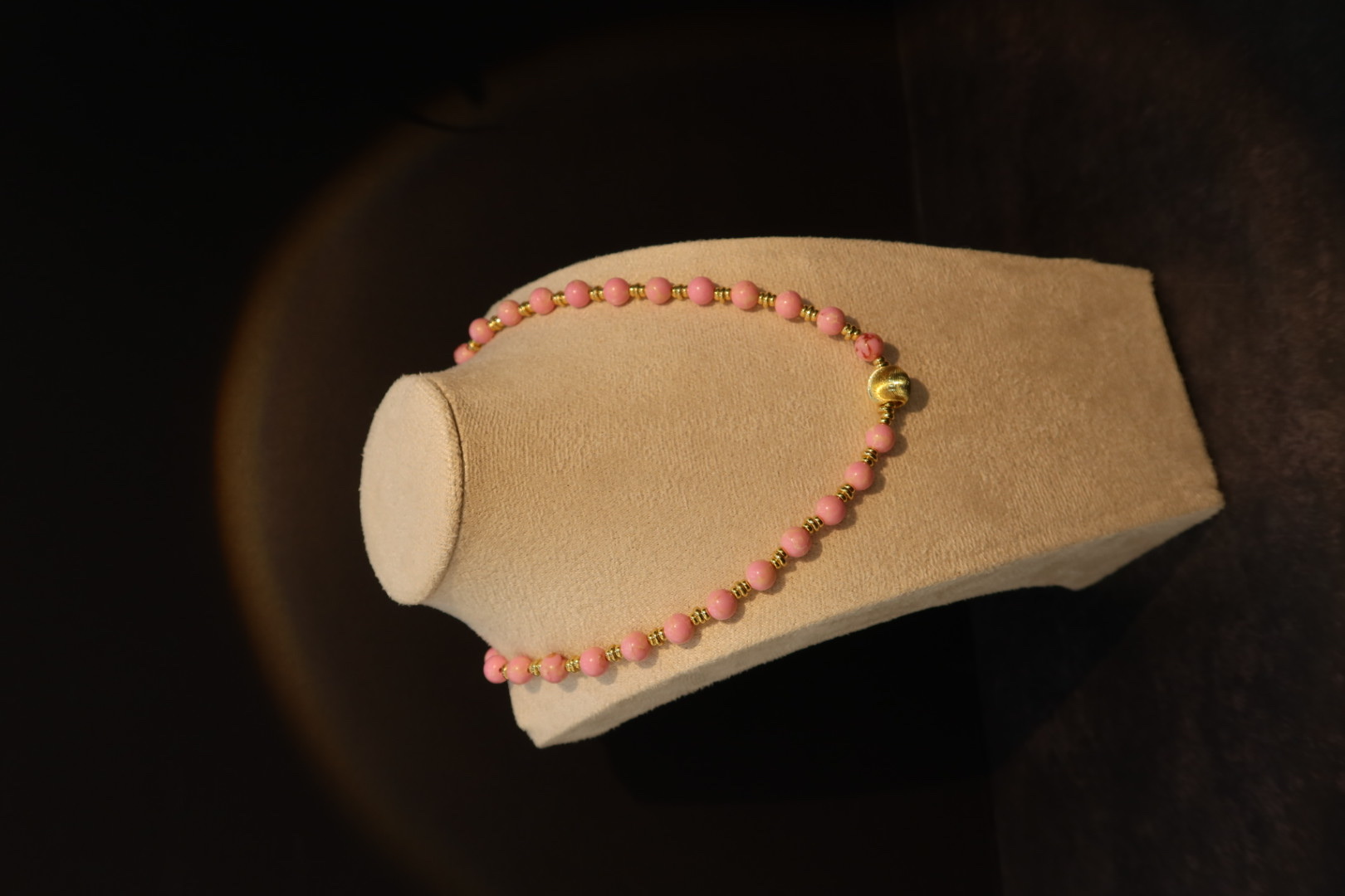 新款粉色复古多巴胺装饰品毛衣链天然石项链钢丝项圈详情图4