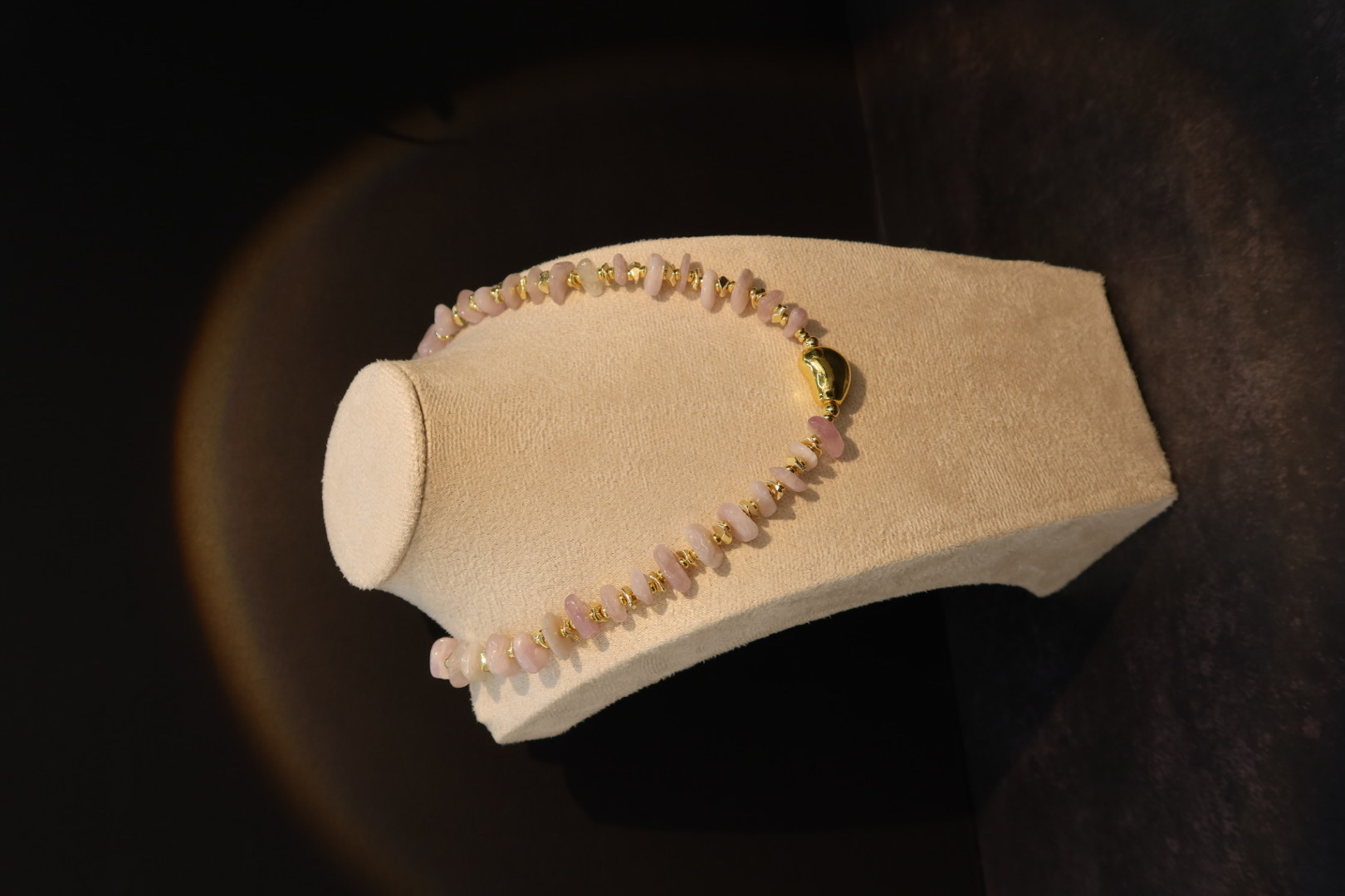 新款粉色复古多巴胺装饰品毛衣链天然石项链钢丝项圈详情图6