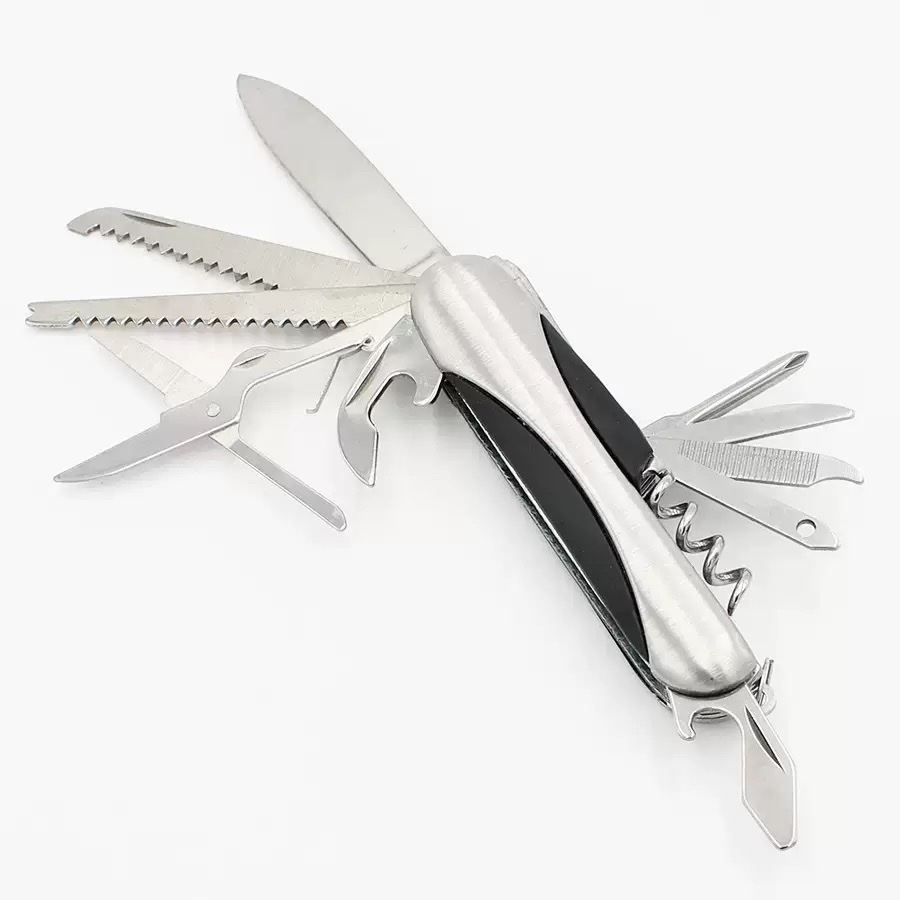 In-stock multi-functional folding knife, Swiss stainless steel 11-cut small knife, outdoor folding knife, straight knife, portable tool Application Scenario