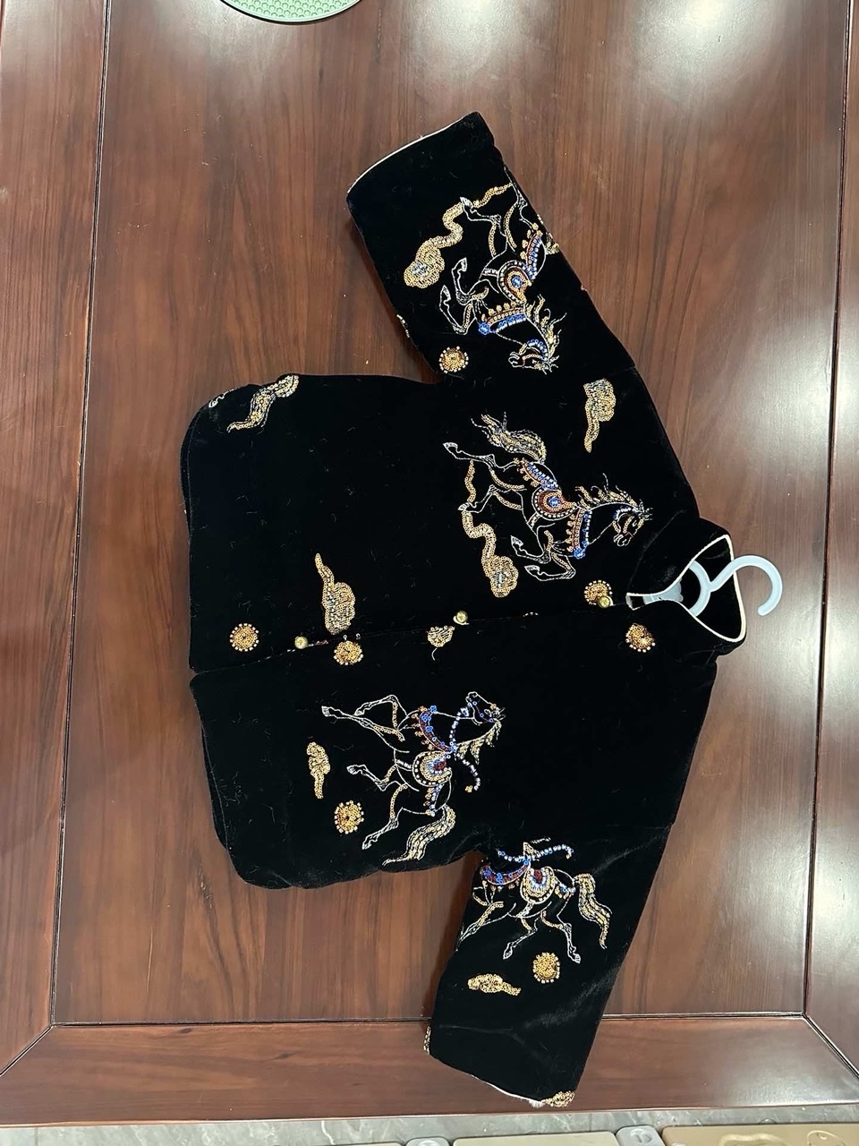 马踏祥云双色葫芦蝴蝶双层复合绒做外套马甲礼服旗袍详情图16