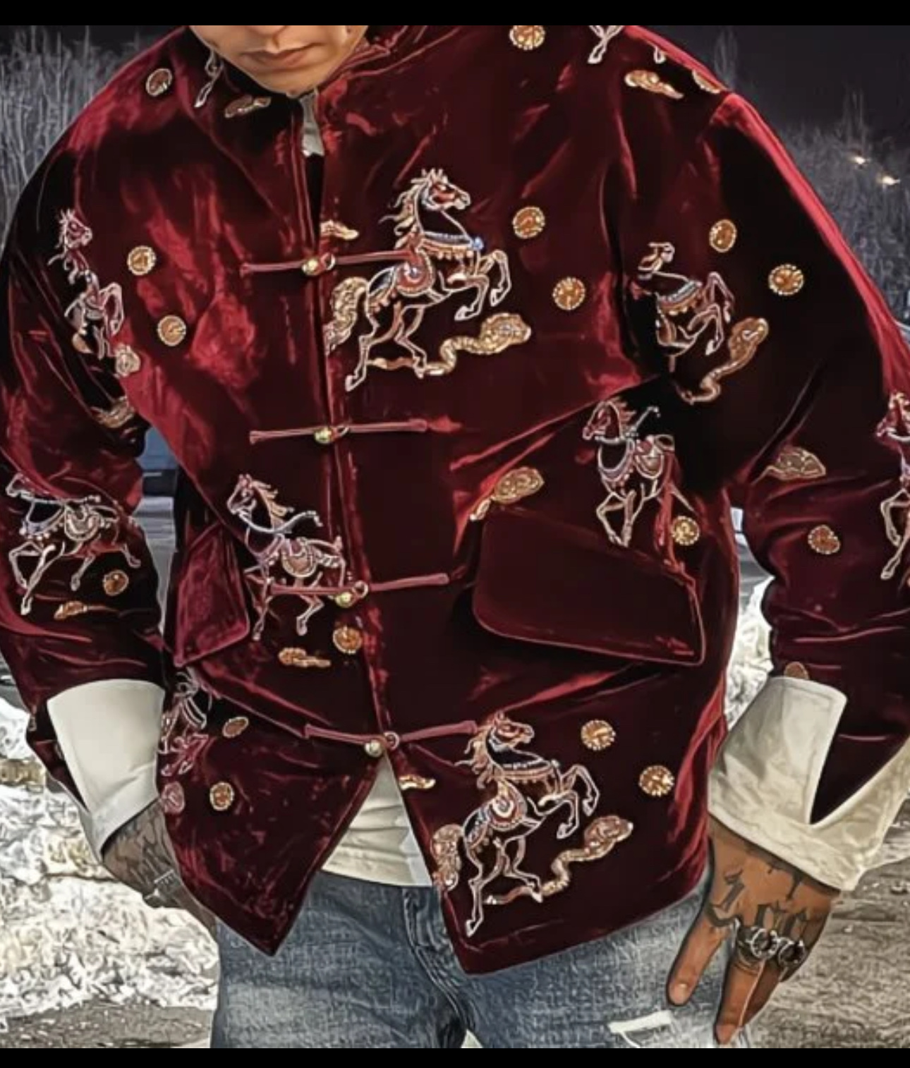 马踏祥云双色葫芦蝴蝶双层复合绒做外套马甲礼服旗袍详情图19