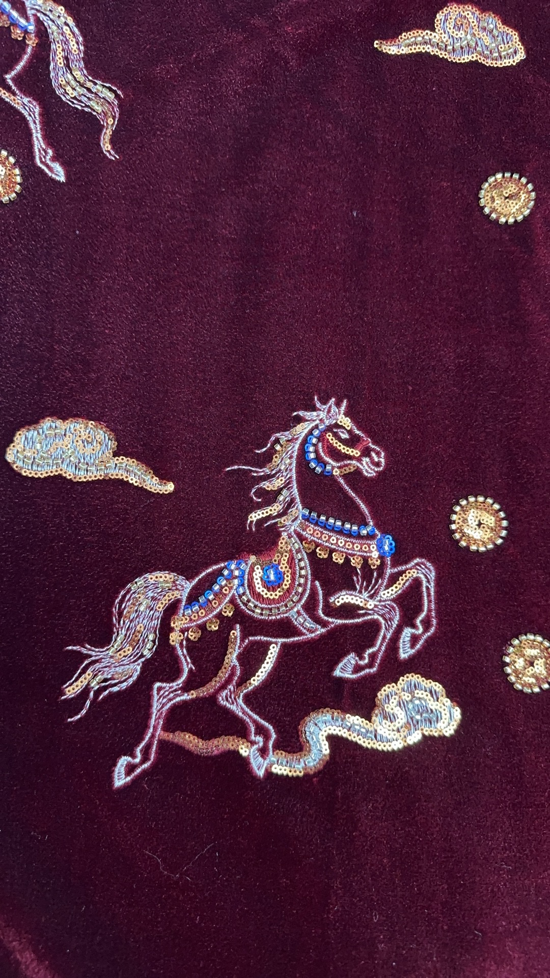 马踏祥云双色葫芦蝴蝶双层复合绒做外套马甲礼服旗袍详情图4