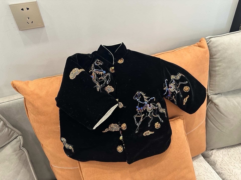 马踏祥云双色葫芦蝴蝶双层复合绒做外套马甲礼服旗袍详情图18