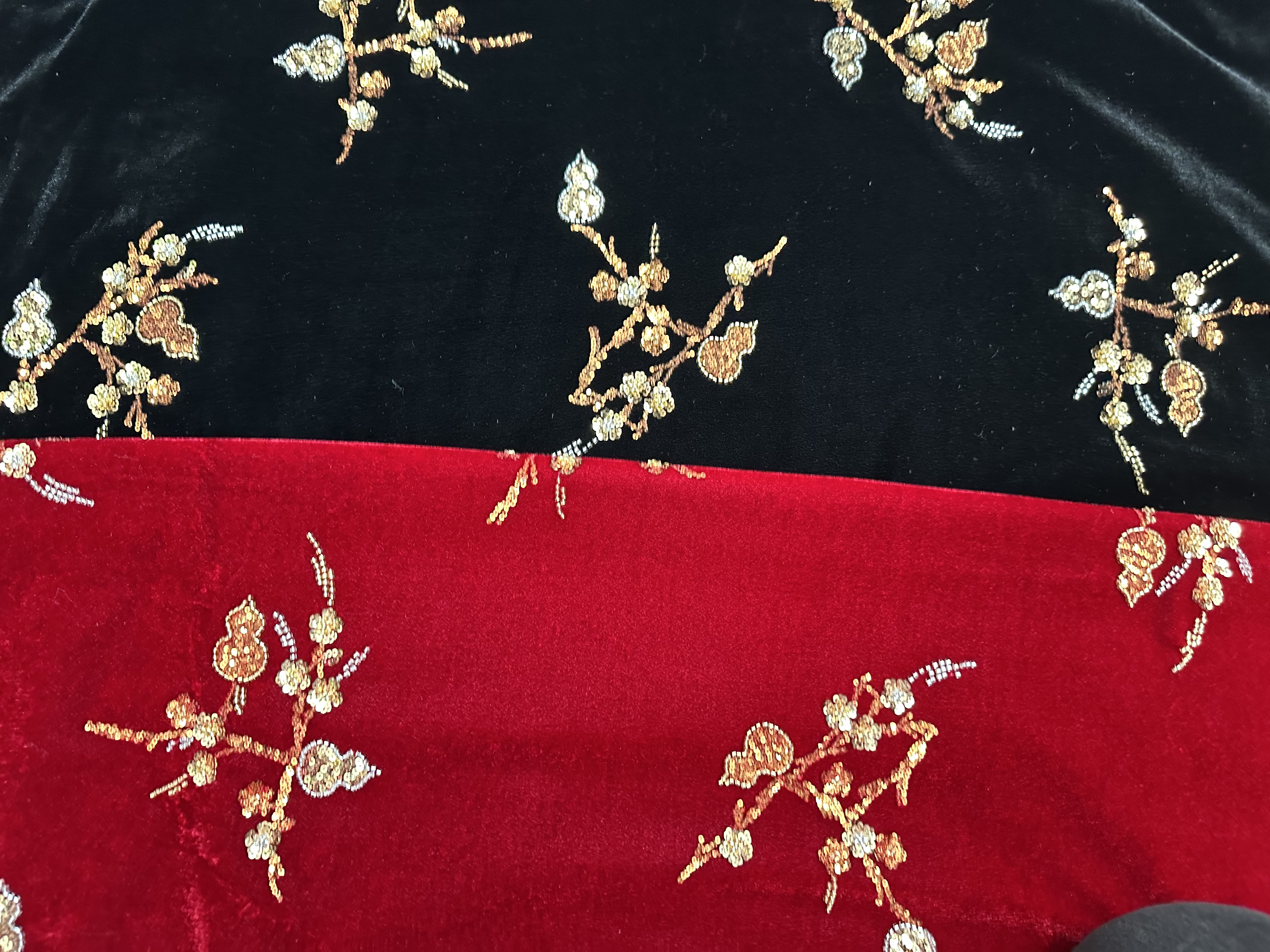 马踏祥云双色葫芦蝴蝶双层复合绒做外套马甲礼服旗袍详情图2