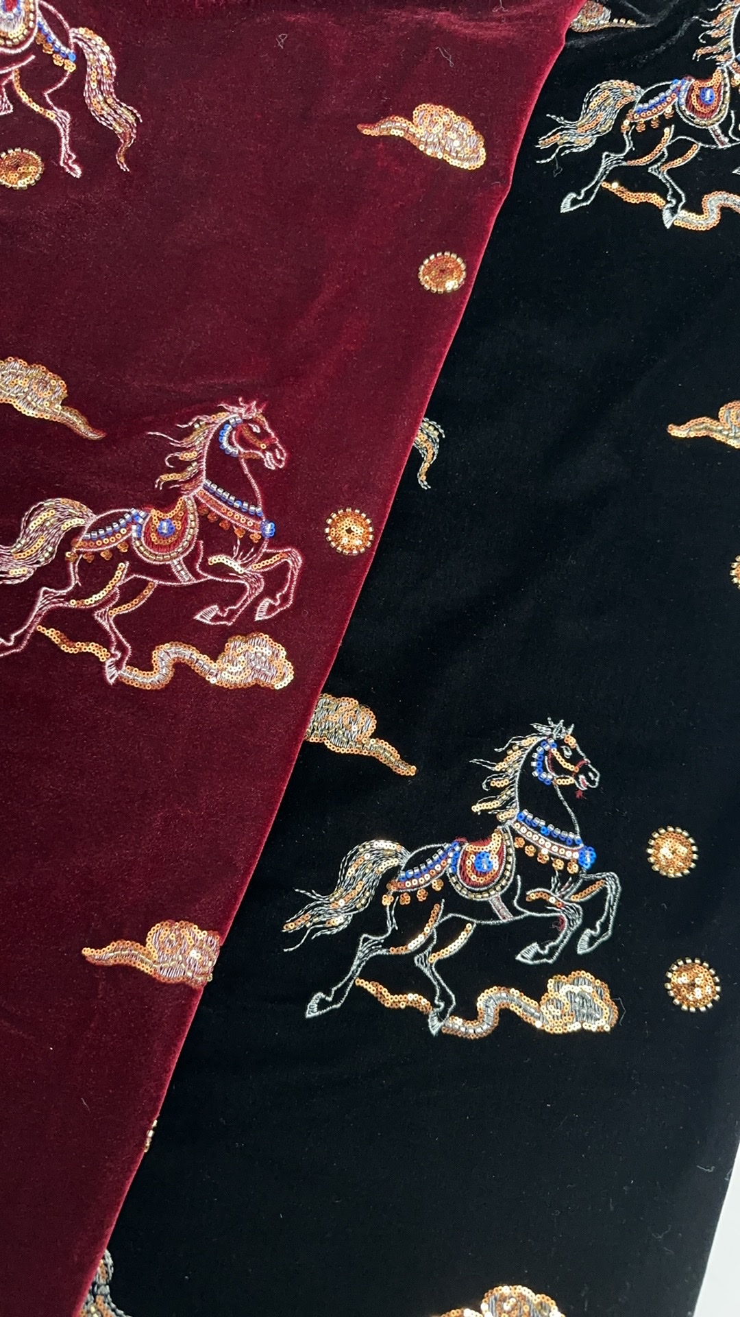 马踏祥云双色葫芦蝴蝶双层复合绒做外套马甲礼服旗袍详情图3