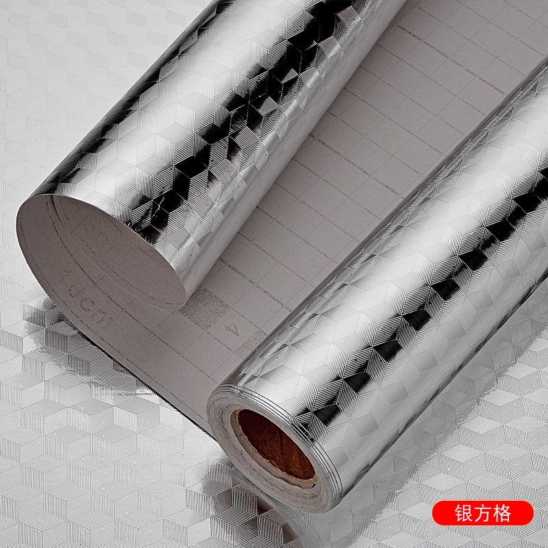 Kitchen oil-proof stickers, fireproof and heat-resistant cabinets, waterproof and moisture-proof self-adhesive wallpaper, tin foil paper, aluminum foil paper, a perfect cover-up tool Application Scenario