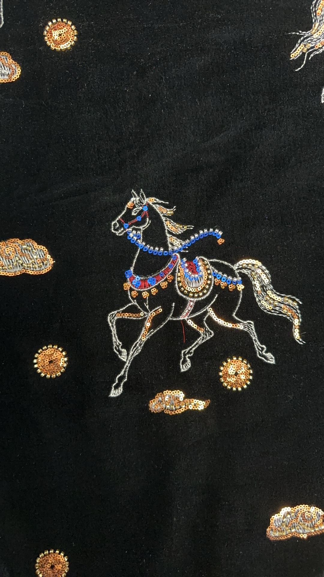 马踏祥云双色葫芦蝴蝶双层复合绒做外套马甲礼服旗袍详情图6