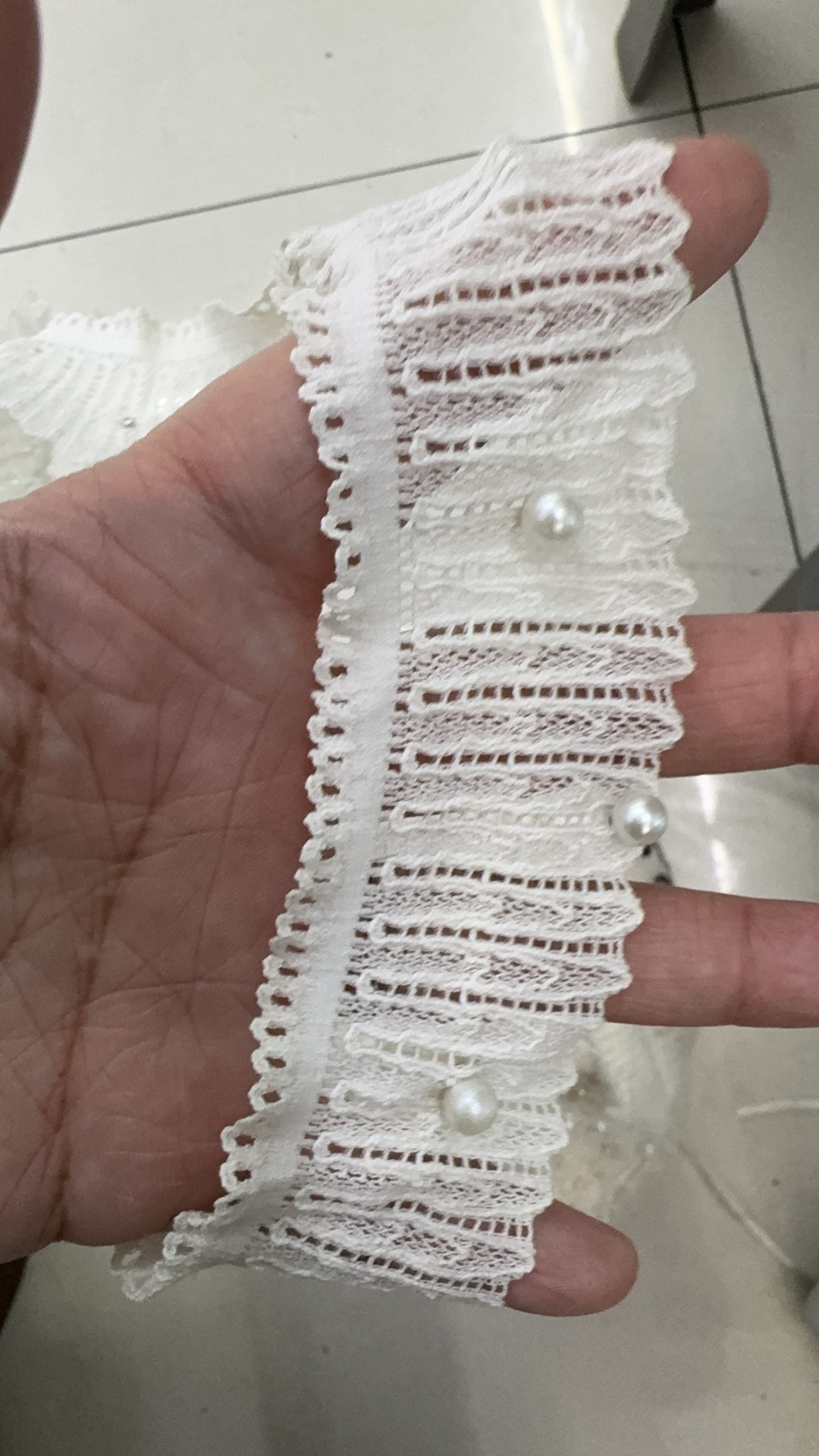 带珠棉线弹力花边