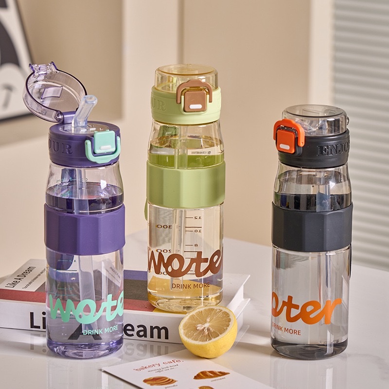 In 2026, the best-selling plastic space cup, simple leather case, heat-resistant sports water cup, straw cup, portable for students of both boys and girls, other 800MLTY-0999-493 full figure