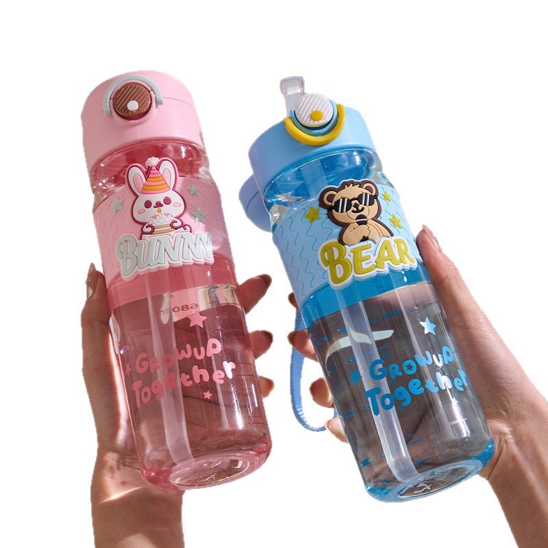 New silicone cartoon high appearance level outdoor portable male and female student jumping straw space cup, other 680MLTY-0106-493 Item Picture