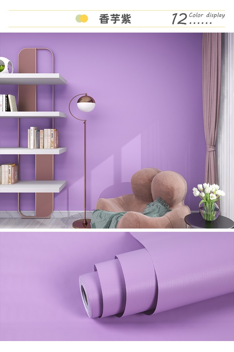 Yarou solid-color self-adhesive wallpaper for bedroom, bedroom, background wall, waterproof and moisture-proof, desktop, wardrobe, decorative wall stickers, wallpaper, wall stickers detail image 12